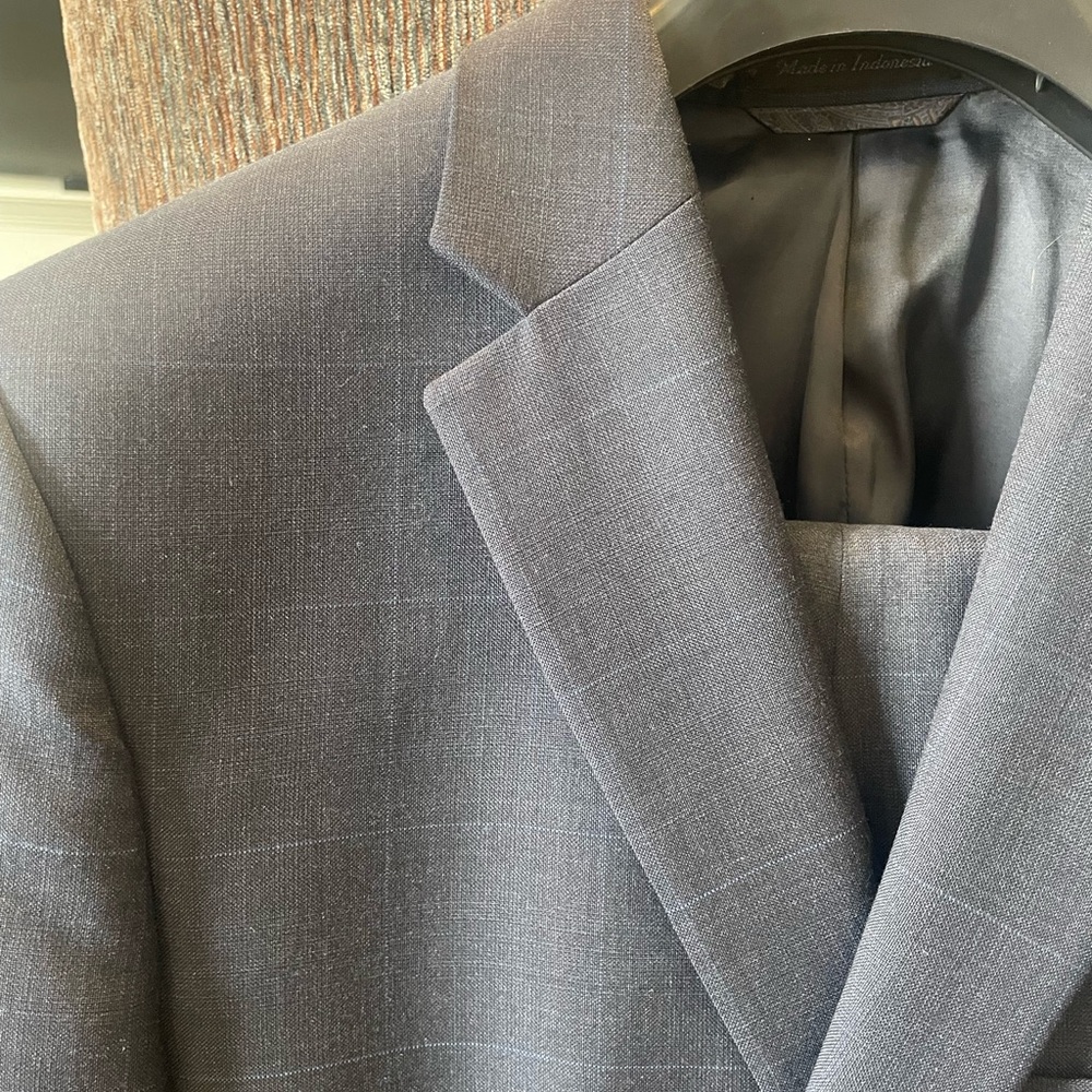 Ralph Lauren Charcoal with Light Blue Check Suit - Picture 2 of 9